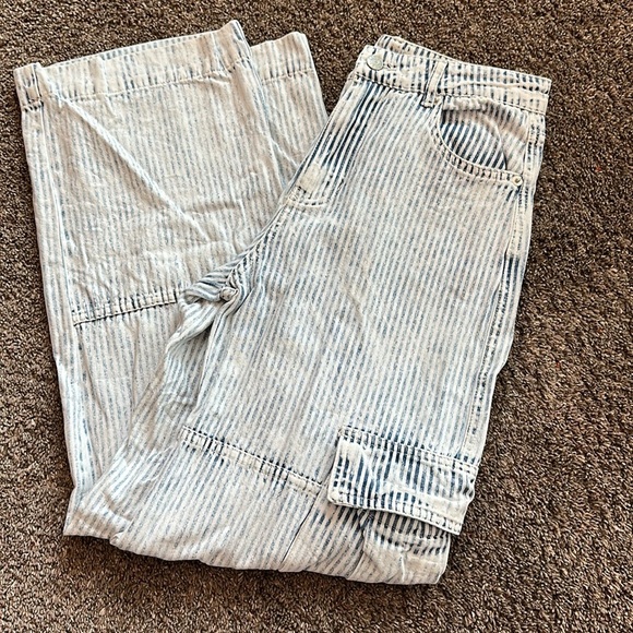 Altar’d state striped denim cargo pants sz XS - Picture 2 of 2